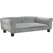 vidaXL Hundebett Hellgrau 95x55x30 cm Samt