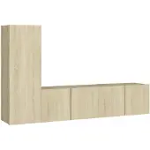 vidaXL 3-tlg. TV-Schrank-Set Sonoma-Eiche Holzwerkstoff