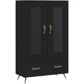 vidaXL Highboard Schwarz 69,5x31x115 cm Holzwerkstoff
