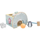 Vigatoys PolarB Eskimo-Iglu Motorikspielzeug aus Buchenholz mit Hammer und Kugeln Pastellfarben