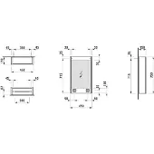 Laufen Frame 25 Spiegelschrank, Beleuchtung senkrecht, Anschlag links, 750x150x450