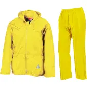 Result Herren Regenanzug bestehend aus Regenjacke und Regenhose, wasserdicht RW3238 (2XL) (Neongelb)