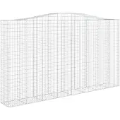 vidaXL Gabione mit Hochbogen 400x50x220/240 cm Verzinktes Eisen
