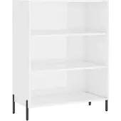 vidaXL Regalschrank Hochglanz-Weiß 69,5x32,5x90 cm Holzwerkstoff
