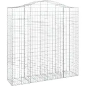 vidaXL Gabione mit Hochbogen 200x50x200/220 cm Verzinktes Eisen
