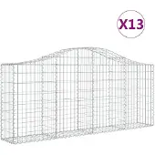 vidaXL Gabionen mit Hochbogen 13 Stk. 200x30x80/100cm Verzinktes Eisen