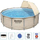 Bestway Power Steel Swimmingpool Set mit Dach 396x107 cm