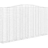 vidaXL Gabione mit Hochbogen 400x30x220/240 cm Verzinktes Eisen
