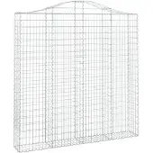 vidaXL Gabione mit Hochbogen 200x30x200/220 cm Verzinktes Eisen