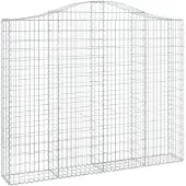 vidaXL Gabione mit Hochbogen 200x30x160/180 cm Verzinktes Eisen