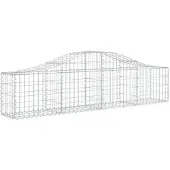 vidaXL Gabione mit Hochbogen 200x30x40/60 cm Verzinktes Eisen