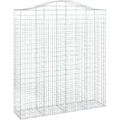 vidaXL Gabione mit Hochbogen 200x50x220/240 cm Verzinktes Eisen