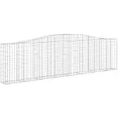vidaXL Gabione mit Hochbogen 400x30x100/120 cm Verzinktes Eisen