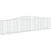 vidaXL Gabione mit Hochbogen 400x30x80/100 cm Verzinktes Eisen