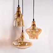 LumenXL Industrielle Pendelleuchte amber 3-flammig - Trinidad