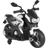 Moni Kinder Elektromotorrad Houston 1188F Musik, MP3, Scheinwerfer, Stützräder weiß