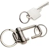 Troika 2-WAY KEY Schlüsselanhänger mit 3 Ringen und Schiebeverschluss, schwarz