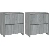 vidaXL Sideboards 2 Stk. Grau Sonoma 70x41x75 cm Holzwerkstoff
