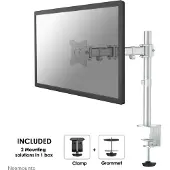 NeoMounts by Newstar Select Flachbild Tischhalterung, Klemme /Bolzen, 8 kg, 25,4 cm (10 Zoll), 76,2 cm (30 Zoll), 100 x 100 mm, Silber