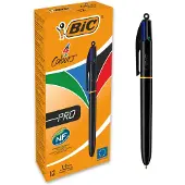 BIC 902129 biros Schwarz, Blau, Grün, Rot Medium 12 Stk.