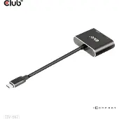 Club 3D CLUB3D MST hub USB3.2 Gen2 Type-C(DP Alt-Mode) to DisplayPort + HDMI 4K60Hz M/F, 3840 x 2160, 2160p, Schwarz, Windows 10, 62 mm, 59 mm