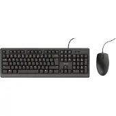 Trust Primo, Kabelgebunden, USB, Membran Key Switch, AZERTY, Schwarz, Maus enthalten