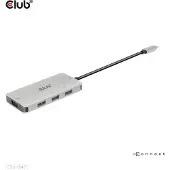 Club 3D CLUB3D 4-Port USB-A Hub for USB-C – 10Gbps Fast Transfer, USB 3.2 Gen 2 (3.1 Gen 2) Type-C, USB 3.2 Gen 2 (3.1 Gen 2) Type-A, 10000 Mbit/s, Schwarz, Silber, Rundkabel, 0,262 m
