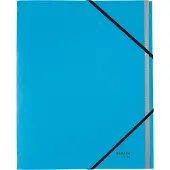 Leitz Sammelmappe Recycle, A4, 12 Fächer mit Blanko-Taben, Inhaltsverzeichnis, Gummibandverschluss, 100 % recycelbar, Karton, blau
