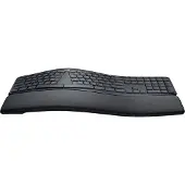 Logitech ERGO K860, Volle Größe (100%), Kabellos, RF Wireless + Bluetooth, Halbmechanischer Schlüsselschalter, QWERTZ, Graphit