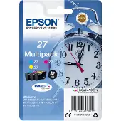 Epson Alarm clock Multipack 3-colour 27 DURABrite Ultra Ink, Standardertrag, Cyan, Magenta, Gelb, Tinte auf Pigmentbasis, 3,6 ml, 1 Stück(e), Multipack