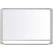 BI-Office Mastervision magnetisches Whiteboard, hellgrau glänzender Rahmen, 120x90cm