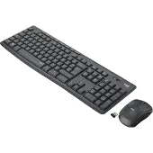Logitech MK295 Silent, Volle Größe (100%), Kabellos, RF Wireless, AZERTY, Graphit, Maus enthalten