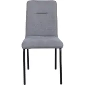 Möbilia Esszimmerstuhl 2er Set | Bezug Stoff | Gestell Stahl matt | B 44,5 x T 55,5 x H 87 cm | hellgrau-schwarz | 17020000 | Serie STUHL