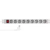 Logilink 19" Steckdosenleiste 9-fach mit Schalter grau
