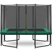 Magic Circle Pro Rechteckige Trampolin Pro 214 x 305 cm Grün mit Sicherheitsnetz