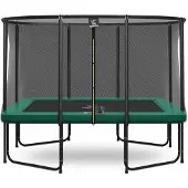 Magic Circle Pro Pro Fiber Rechteckige Trampolin 214 x 305 cm Grün mit sicherheitsnetz