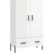 vidaXL Highboard Hochglanz-Weiß 69,5x31x115 cm Holzwerkstoff