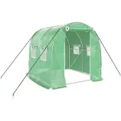 vidaXL Gewächshaus mit Stahlrahmen Grün 4 m² 2x2x2 m