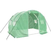 vidaXL Gewächshaus mit Stahlrahmen Grün 6 m² 3x2x2 m