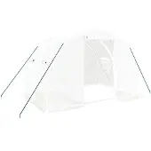 vidaXL Gewächshaus mit Stahlrahmen Weiß 6 m² 3x2x2 m
