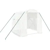 vidaXL Gewächshaus mit Stahlrahmen Weiß 4 m² 2x2x2 m