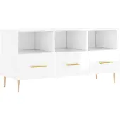 vidaXL TV-Schrank Hochglanz-Weiß 102x36x50 cm Holzwerkstoff
