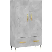 vidaXL Highboard Betongrau 69,5x31x115 cm Holzwerkstoff