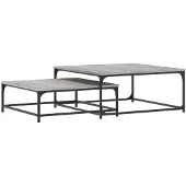 vidaXL Satztische 2 Stk. Grau Sonoma Holzwerkstoff