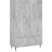 vidaXL Highboard Betongrau 69,5x31x115 cm Holzwerkstoff