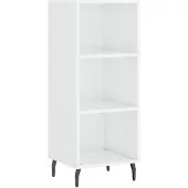 vidaXL Sideboard Hochglanz-Weiß 34,5x32,5x90 cm Holzwerkstoff