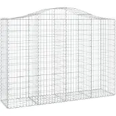vidaXL Gabione mit Hochbogen 200x50x140/160 cm Verzinktes Eisen