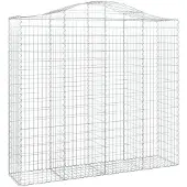 vidaXL Gabione mit Hochbogen 200x50x180/200 cm Verzinktes Eisen