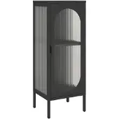 vidaXL Sideboard Schwarz 40x35x105 cm Glas und Stahl