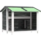 vidaXL Hundehütte Grau 96x87x80,5 cm Massivholz Kiefer